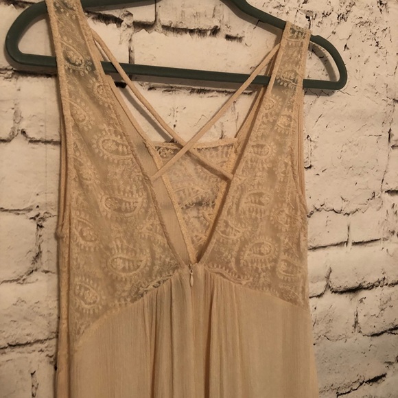 1-LEFT SMALL Paisley Lace Maxi Dress High-Low FIRM - Picture 7 of 8